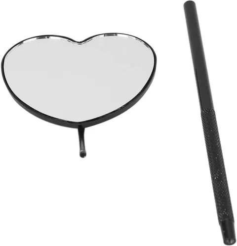 Miniatura 8 de Espejo de extensión de pestañas, espejo de pestañas en forma de corazón, herramienta profesional portátil de acero inoxidable para extensión