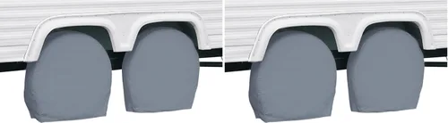 Classic Accessories Over Drive - Fundas para ruedas de RV, ruedas de 24"-27" de diámetro, ancho de neumático de 8.5", gris, tela de poliéster 2-Gris