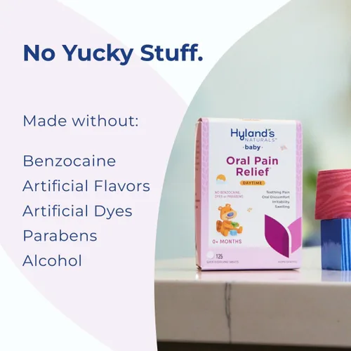 Miniatura 7 de Hyland's Tabletas calmantes nocturnas para bebés con manzanilla, alivio natural de las molestias orales, irritabilidad e hinchazón, hasta 62 dosis