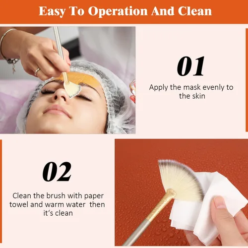 Miniatura 5 de 9 Piezas de Pinceles para Mascarilla Facial en Abanico, Pinceles Aplicadores Faciales Suaves, Herramientas para Peeling Glicólico y Maquillaje