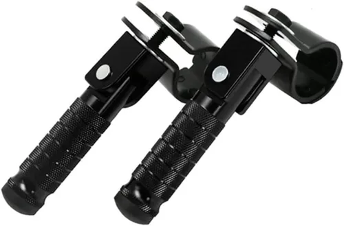Miniatura 4 de Estriberas de pie de carretera para motocicleta, pedal plegable negro, universal para motocicleta con núcleo de tubo de 1.181 in-1.260 in, izquierda