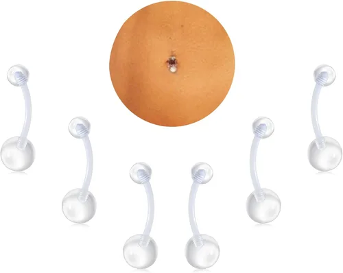 Joyería de Piercing Transparente Retenedores de Piercing Transparentes Anillos de Nariz Anillo de Ombligo Anillo de Tabique Ceja Labio Cartílago