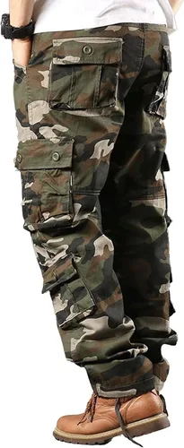 Miniatura 3 de BAYAMO Pantalones cargo para hombre, camuflaje militar, pantalones de fatiga de camuflaje para caza, combate, trabajo, pantalones casuales