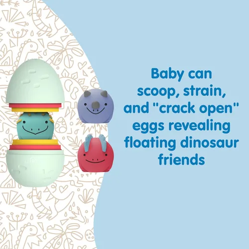Miniatura 3 de Dr. Brown's Huevos de Dino de Limpieza Flotantes y Eclosionadores, Juguete de Baño y Piscina Multiusos Interactivo para Niños Pequeños, 6m+, Libre