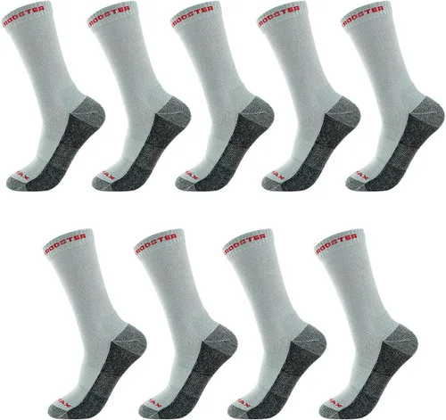 ROCKROOSTER COOLMAX - Calcetines deportivos con control de humedad, duraderos y transpirables (paquete de 9)
