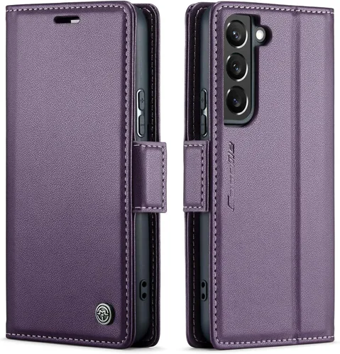 Miniatura 53 de QLTYPRI Funda tipo cartera para Samsung Galaxy S22 Ultra, funda magnética de piel sintética de alta calidad con bloqueo RFID, ranuras para tarjetas
