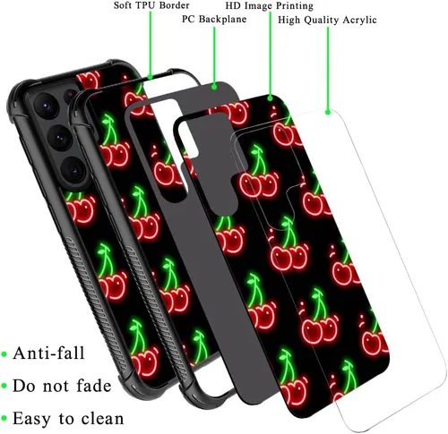 Miniatura 2 de ZHEGAILIAN Funda compatible con Samsung Galaxy S22 Ultra, patrón trasero negro con esquinas que absorben los golpes, diseño de TPU suave, funda