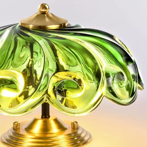 Miniatura 5 de Lámpara de techo moderna semiempotrada, 3 luces doradas para cerca del techo con pantalla de vidrio verde para sala de estar, entrada, dormitorio
