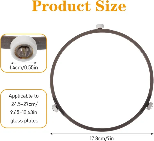 Miniatura 4 de Anillo giratorio de microondas de 7 pulgadas, piezas de repuesto para microondas, anillo giratorio para microondas, accesorios para placas de vidrio