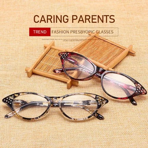 Miniatura 7 de Paquete de 4 lentes de lectura, diseño de moda vintage con diamantes de imitación de ojo