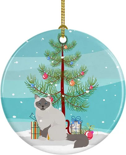Miniatura 13 de Caroline's Treasures Adorno de cerámica con texto en inglés "Merry Christmas" para colgar en el árbol de Navidad, decoración para el hogar, Navidad