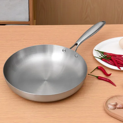 Miniatura 7 de Sartén de acero inoxidable, sartenes de grado profesional para cocinar, sartén antiadherente de acero inoxidable con revestimiento de tres capas
