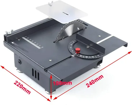 Miniatura 4 de Sierra superior de banco, mini sierra de mesa de 100 W, banco de carpintería de hoja circular, máquina de herramientas de corte de manualidades