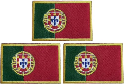 Paquete de 3 parches de bandera portuguesa con bandera portuguesa, parche bordado de bandera táctica de Portugal con, para sombreros, bolsas