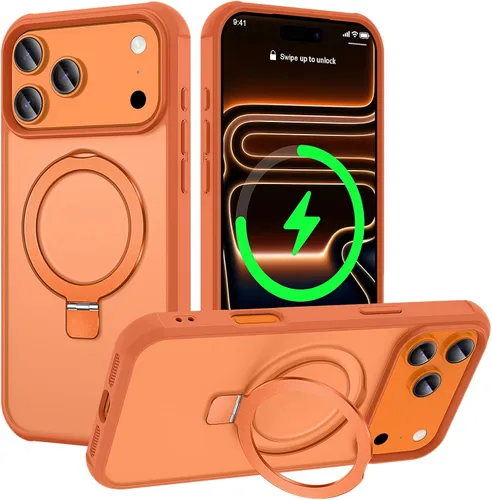 Miniatura 150 de CHAOFEnG Funda magnética compatible con iPhone 11 con soporte, prueba de caídas de grado militar, compatible con imán, anillo translúcido, parte