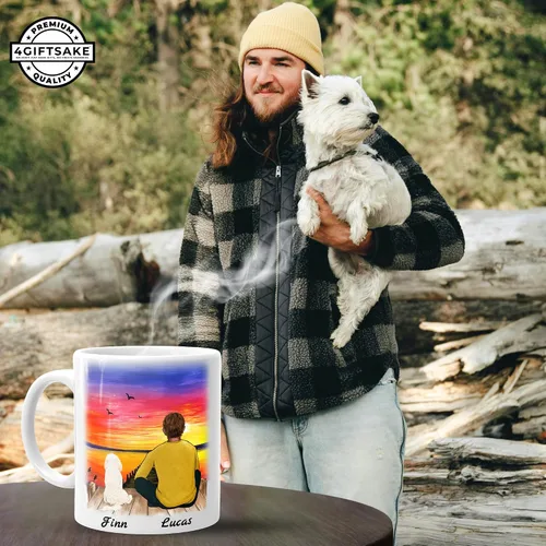 Miniatura 5 de Taza personalizada para hombres amantes de perros - Regalos personalizados con perros para el Día del Padre para el cumpleaños del esposo, San