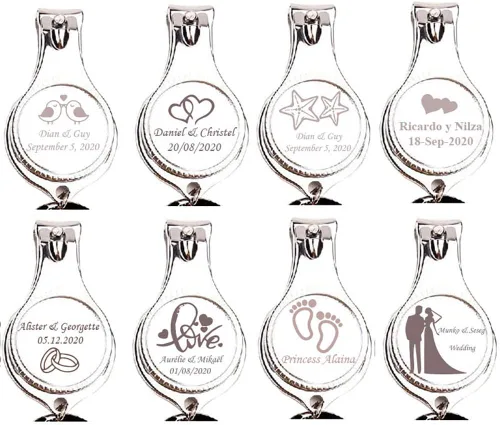 Miniatura 4 de 100 unidades de abrebotellas personalizadas, cortaúñas, llavero versátil y duradero, regalos de fiesta privados personalizados para bodas
