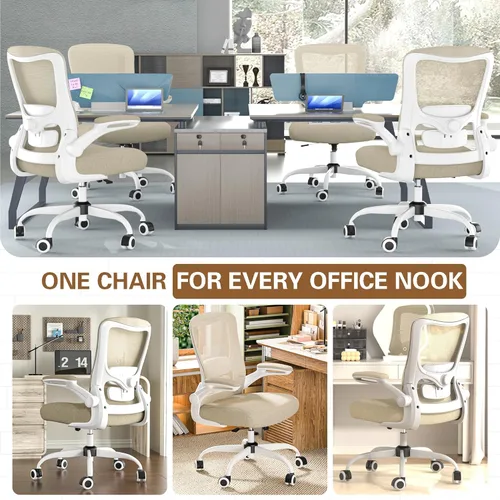 Miniatura 7 de Silla de oficina ergonómica, silla de escritorio con respaldo alto y soporte lumbar ajustable, respaldo de malla transpirable, capacidad de 330