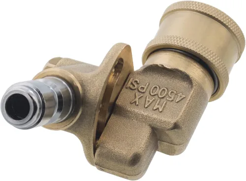 Miniatura 5 de Lavadora a presión 1/4" 120 grados pivotante acoplador de latón de conexión rápida 4500 PSI