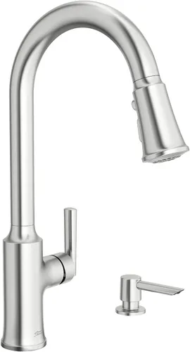 Miniatura 9 de American Standard 7421300.243 Raviv - Grifo de cocina desplegable con rociador y dispensador de jabón, color negro mate