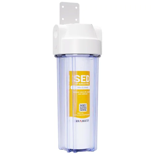 Miniatura 8 de Max Water Sistema de filtración de agua de 1 etapa de 10 pulgadas para toda la casa con carcasa transparente y filtro de sedimento de polipropileno