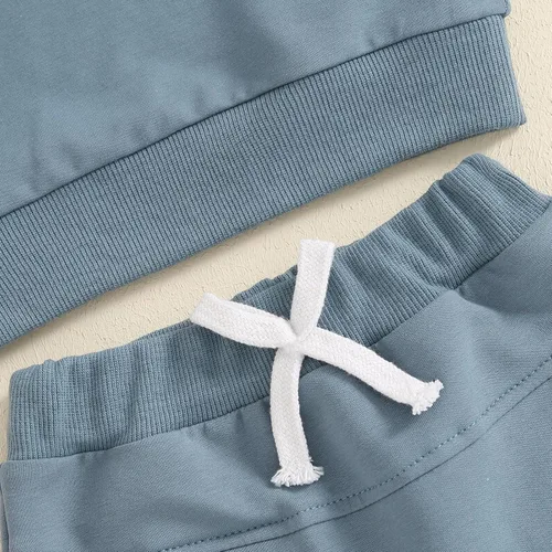 Miniatura 74 de Conjunto de sudadera de manga larga con cuello redondo y pantalones deportivos para bebés, ropa de invierno para bebé