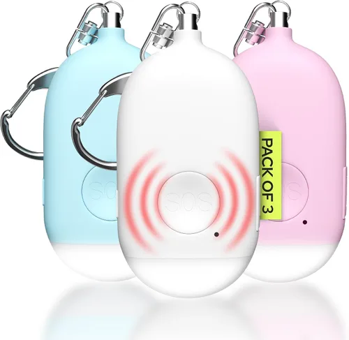 Miniatura 14 de Weten Llavero de alarma personal recargable, sirena de 130 dB y luz LED, elegante alerta de seguridad personal para que las mujeres lo lleven
