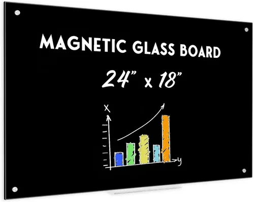Miniatura 11 de Pizarra blanca magnética de vidrio para pared, pizarra de borrado en seco de vidrio de 16 x 12 pulgadas, pizarra blanca grande sin marco