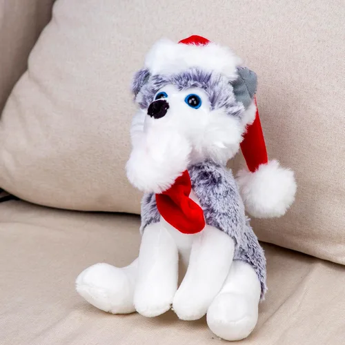 Miniatura 2 de Plushland Pawpal de Navidad con sombrero de Papá Noel, animales de peluche, marioneta de peluche de 8 pulgadas para niños, un regalo perfecto