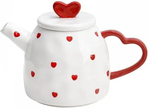 Miniatura 7 de Gaolinci Tetera de cerámica de gato lindo, olla de agua de 18 onzas, tetera de flores