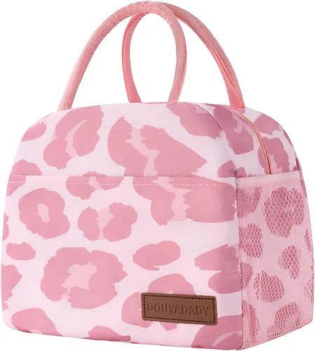 Miniatura 33 de douyadady Bolsa de almuerzo para mujeres/hombres, fiambrera mujeres/hombres (azul bebé+rayas blancas)