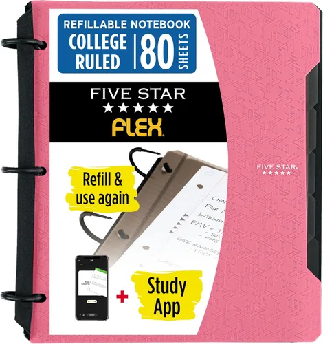 Miniatura 18 de Five Star Flex - Cuaderno recargable + aplicación de estudio, papel rayado universitario y carpeta de anillos TechLock de 1-1/2 pulgadas
