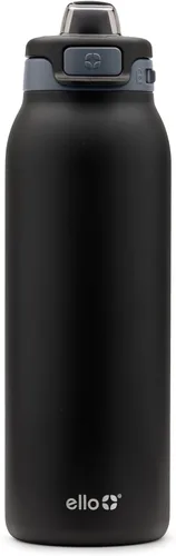 Miniatura 55 de Ello Pop & Fill Insulated Stainless Steel Water Bottle with Quick Fill Lid, Leakproof Locking, Sip or Chug Spout, BPA-Free, Double Wall Vacuum Negro
