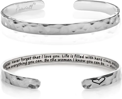Miniatura 88 de Carviell Pulseras grabadas para mujer, inspiradoras, amistad, amor, mamá, hija, hermana, cristiana, graduación, conmemoración y regalos de boda, más