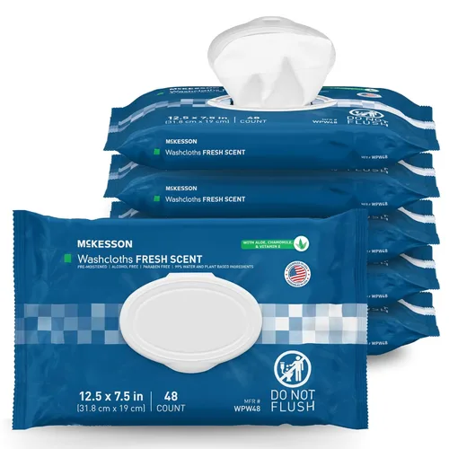 Miniatura 21 de McKesson Toallitas de baño para adultos, sin perfume (paquete de 6, 576 toallitas de baño) - Paños desechables para el cuerpo - Fórmula sin