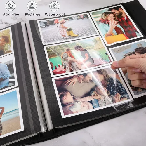 Miniatura 5 de RECUTMS Álbum de fotos autoadhesivo, 60 páginas, álbum de fotos scrapbook de bricolaje con páginas adhesivas con capacidad para fotos de 3 x 5, 4 x