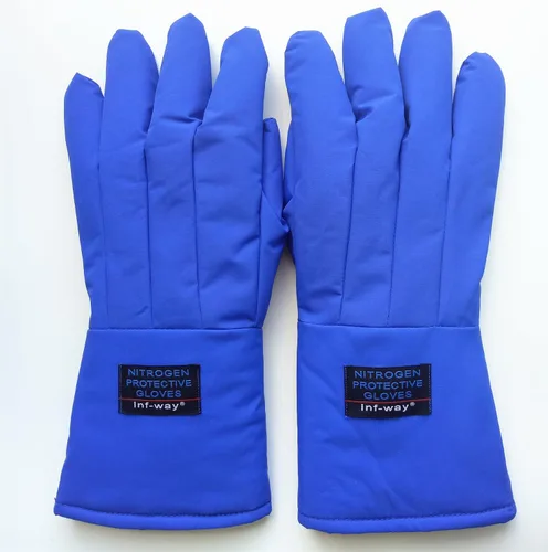 Inf-way Guantes criogénicos de baja temperatura LN2 guantes protectores de nitrógeno líquido de almacenamiento en frío Guantes de seguridad