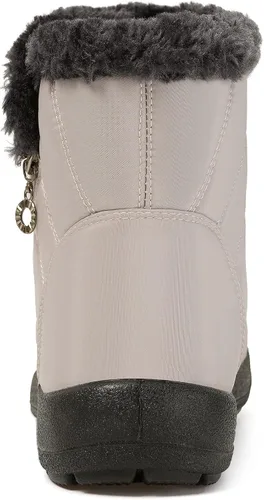 Miniatura 7 de Eagsouni Botas de nieve para mujer, botines de invierno para mujer, con forro de piel cálida, botines gruesos con cremallera, zapatos planos