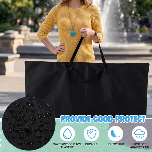 Miniatura 5 de Abbylike 1 bolsa de 48 x 36 pulgadas para portafolio de arte, funda de transporte de nailon impermeable grande con correa para el hombro, para Negro