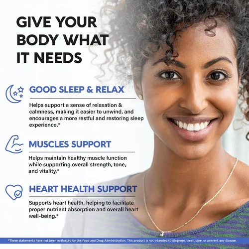Miniatura 4 de Glicinato de magnesio 500 mg – Suplemento quelatado – Forma de alta absorción de magnesio – Apoyo para el sueño, la salud muscular y cardíaca