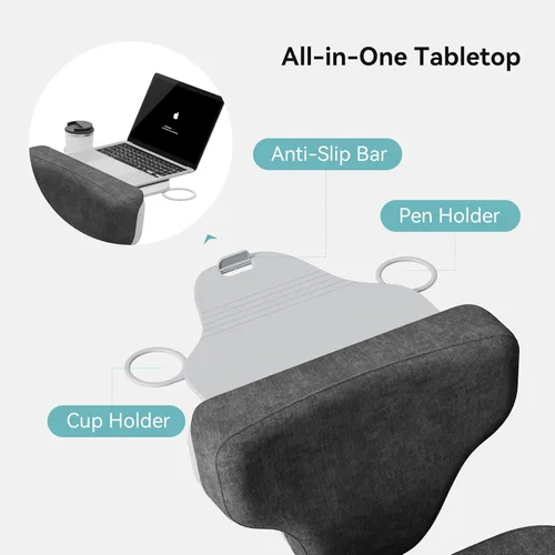 Miniatura 9 de Silla de oficina Newtral Criss Cross con patas cruzadas con bandeja oculta, asiento extra ancho sin brazos cómodo para escritorio y computadora