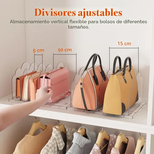 Miniatura 4 de Lifewit Organizador de Bolsos para Armario, Organizador Transparente de Almacenamiento de Bolsos, Soporte Ajustable para Bolsos para Organización