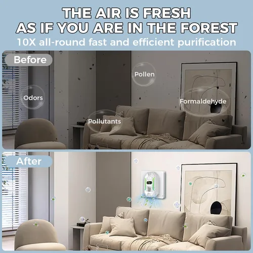 Miniatura 6 de Ionizadores de aire para el hogar, purificador de aire de iones negativos, ambientador ultra silencioso para dormitorio, oficina, cocina, sótano