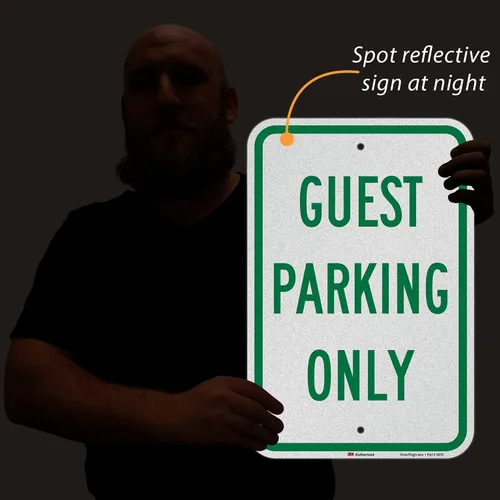 Miniatura 8 de SmartSign Letrero de "Guest Parking Only" 12 x 18 pulgadas, aluminio reflectante de grado de ingeniero 3M