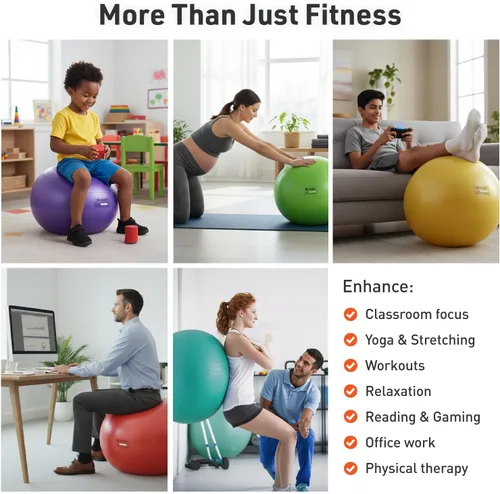 Miniatura 8 de Body Sport Slow Release Pregnancy Exercise Ball with Pump for Home & Gym - Exercise Equipment for Yoga, Pilates, Stability, Pregnancy, and Core