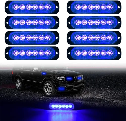 Miniatura 12 de DIBMS Barra de Luces Estroboscópicas LED de Emergencia 8x Blanco 6 LED Luz Estroboscópica de Advertencia Luz Intermitente de Emergencia Precaución