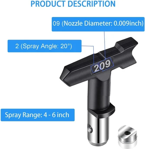 Miniatura 7 de Boquilla de pintura de acero de tungsteno reversible Punta de pulverización de pintura sin aire Accesorios de máquina de pulverización (317)