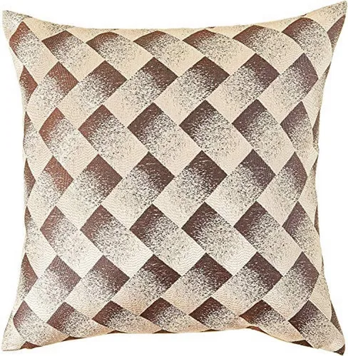 Miniatura 7 de Violet Linen Funda de almohada decorativa con diseño de bloques de espiga abstracta de princesa, jacquard de poliéster, borgoña, 18 x 18 pulgadas