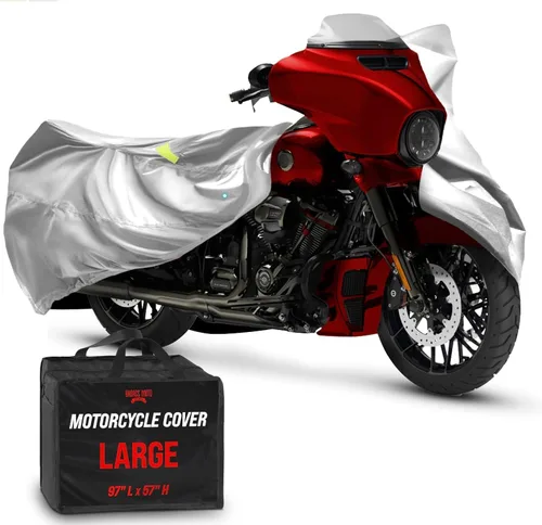 Miniatura 17 de Cubierta de protección para motocicleta de la marca Badass Motogear, con rayas reflectantes de seguridad nocturnas, escudos de calor, con badass
