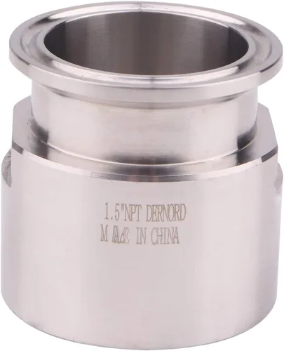 Miniatura 8 de Dernord Adaptador de abrazadera triple de 2" a virola de rosca FNPT de 1 pulgada para tubería sanitaria
